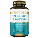 Магній з вітаміном В-6 (B-комплекс), Magnesium With Vitamin B6 Novel, 60 жувальних таблеток